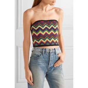 Alice + Olivia Saraphina ZigZag Beaded Bustier Top